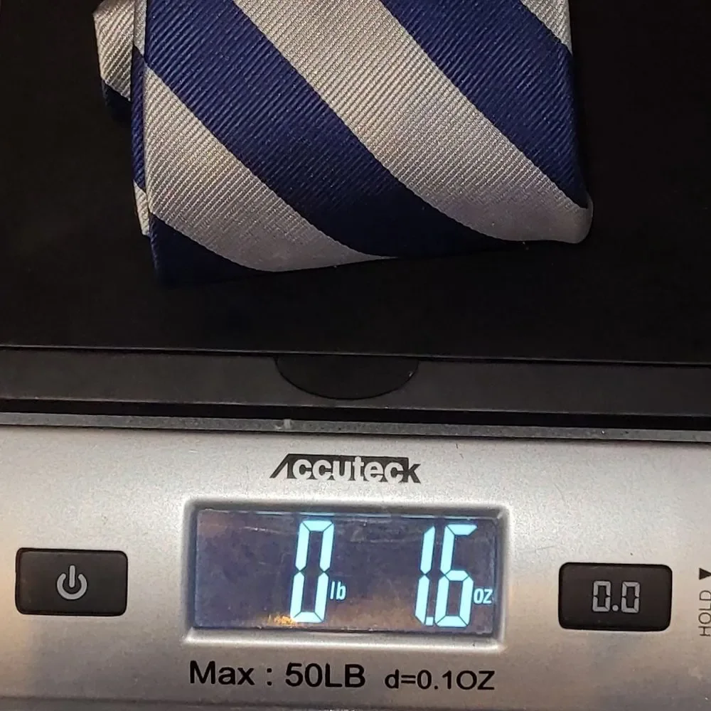 Club Room 100% Silk Navy and Silver Striped Tie